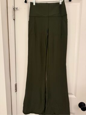 Athleta Olive Green Salutation Flare Pant